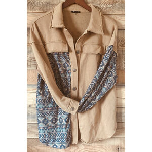 Miss Me Southwest Print Button Up Relaxed Fit Shirt Women’s Size Extra Small